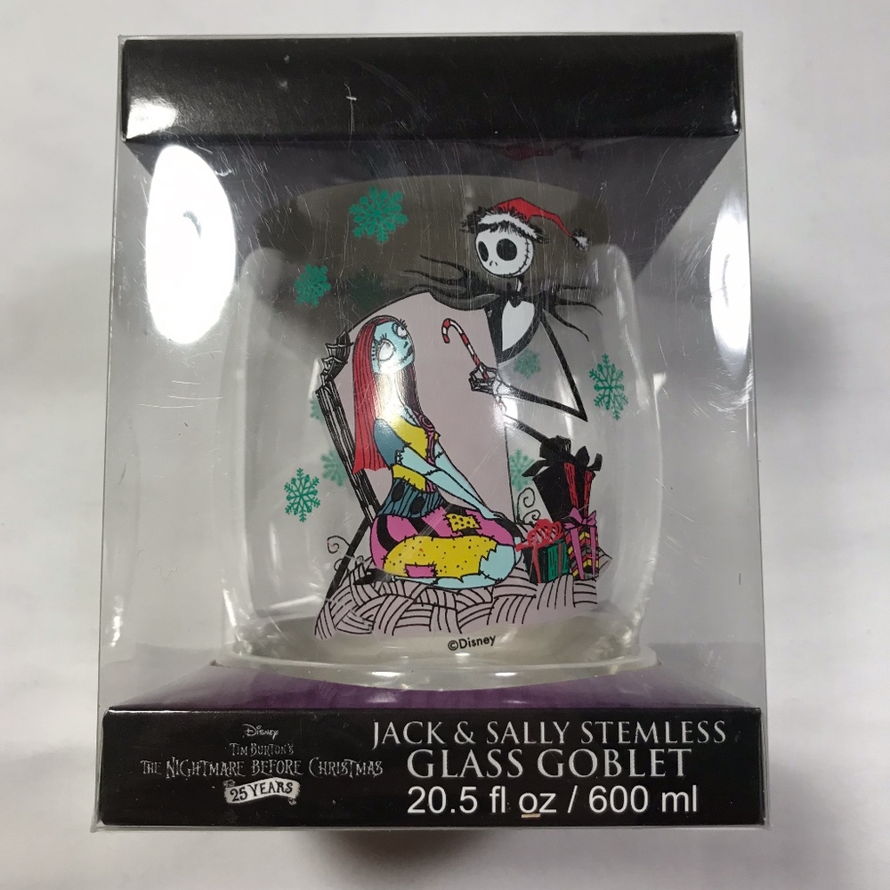 TNBC Jack & Sally Stemless Glass Goblet